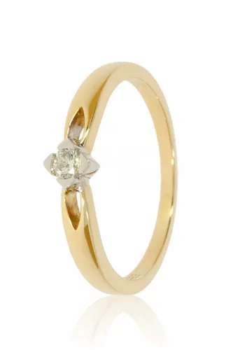 Sárga arany gyémánt köves gyűrű 86242