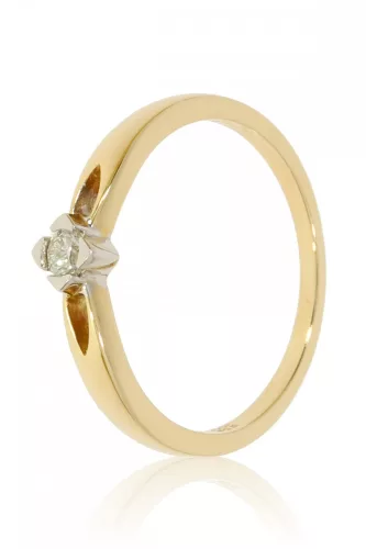 Sárga arany gyémánt köves gyűrű 86242