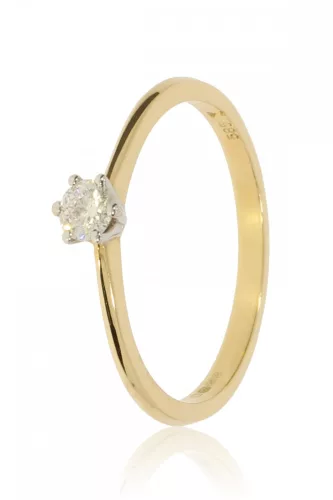 Sárga arany gyémánt köves gyűrű 86251
