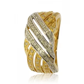 Sárga-Fehér arany gyémánt köves gyűrű 87581