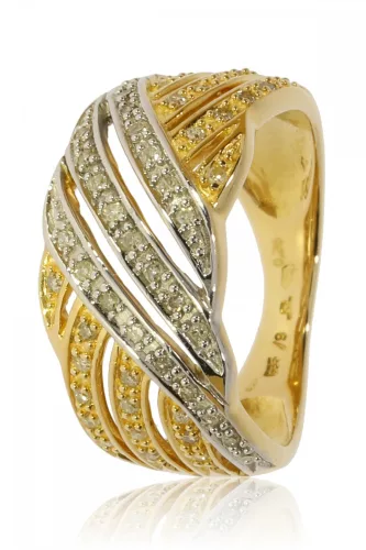 Sárga-Fehér arany gyémánt köves gyűrű 87581