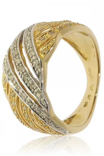 Sárga-Fehér arany gyémánt köves gyűrű 87581