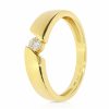 Sárga arany lebegő gyémánt gyűrű 0,12 ct briliáns kővel - 87582