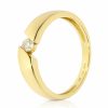 Sárga arany lebegő gyémánt gyűrű 0,12 ct briliáns kővel - 87582