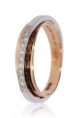 Vörös-Fehér arany gyémánt köves gyűrű 87588