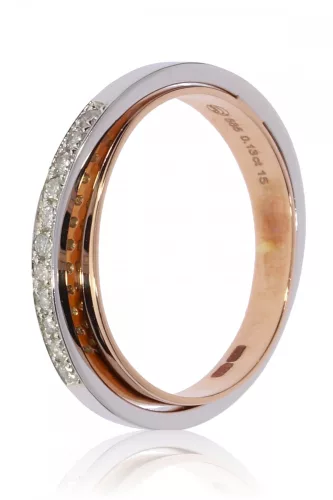 Vörös-Fehér arany gyémánt köves gyűrű 87588