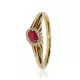 Sárga arany gyémánt és rubin köves gyűrű 87594