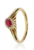 Sárga arany gyémánt és rubin köves gyűrű 87594