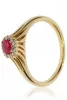 Sárga arany gyémánt és rubin köves gyűrű 87594