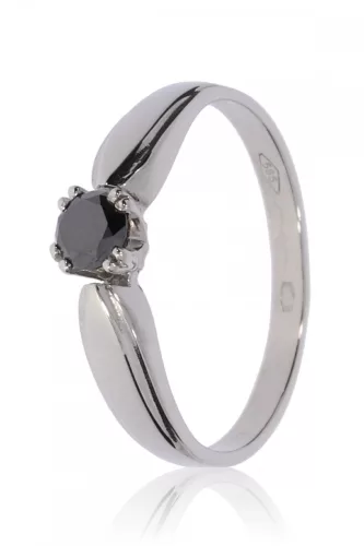 Fehér arany fekete gyémánt köves gyűrű 87759