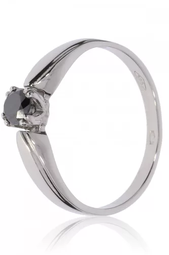 Fehér arany fekete gyémánt köves gyűrű 87759