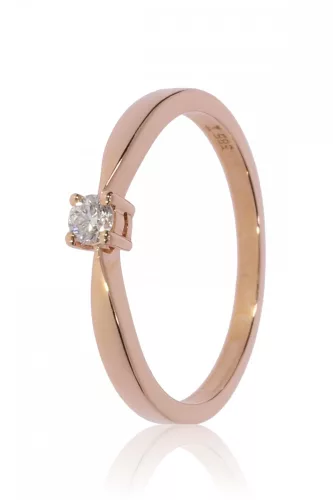 Vörös arany gyémánt köves gyűrű 89072