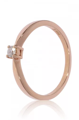 Vörös arany gyémánt köves gyűrű 89072