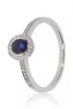 Fehér arany gyémánt és zafír köves gyűrű 89079
