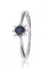 Fehér arany gyémánt és zafír köves gyűrű 89089