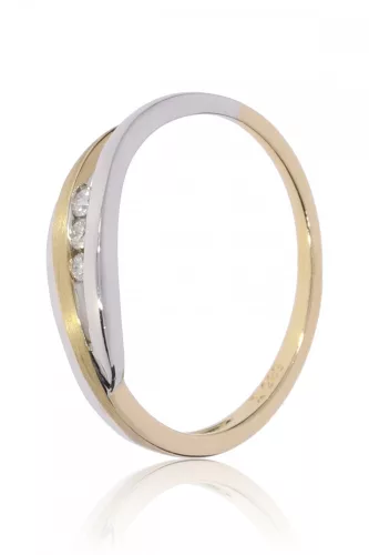 Sárga-Fehér arany gyémánt köves gyűrű 89091