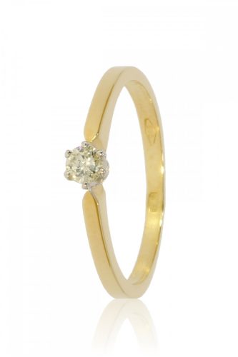 Sárga arany gyémánt köves gyűrű 89092
