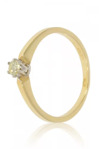 Sárga arany gyémánt köves gyűrű 89092