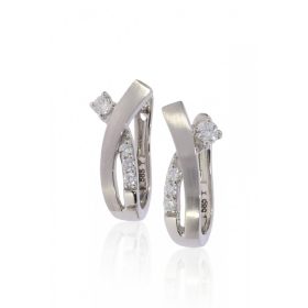   Fehér arany gyémánt köves zsanér záras fülbevaló 89093