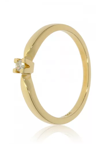 Sárga arany gyémánt köves gyűrű 89116