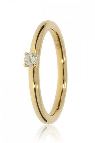 Sárga arany gyémánt köves gyűrű 89118