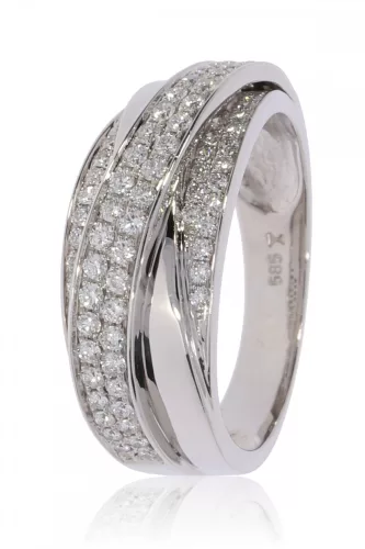 Fehér arany gyémánt köves gyűrű 89121