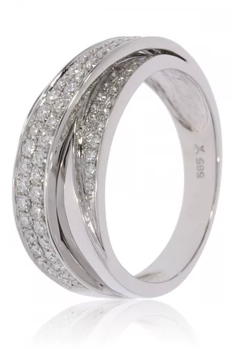 Fehér arany gyémánt köves gyűrű 89121