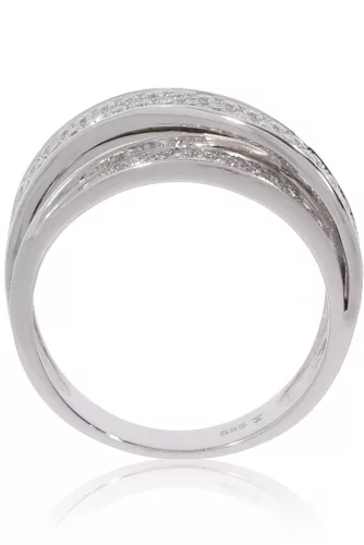 Fehér arany gyémánt köves gyűrű 89121