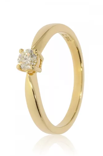 Sárga arany gyémánt köves gyűrű 89123