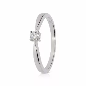 Fehér arany gyűrű középső gyémánt kővel elegáns szoliter ékszer - 89130