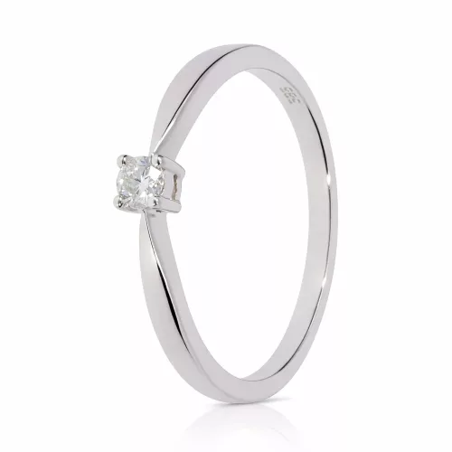 Fehér arany gyűrű középső gyémánt kővel elegáns szoliter ékszer - 89130