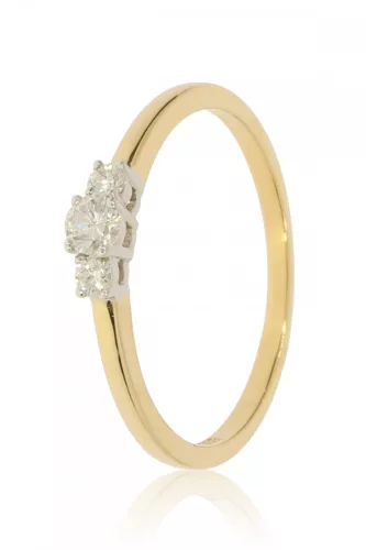 Sárga-Fehér arany gyémánt köves gyűrű 89143