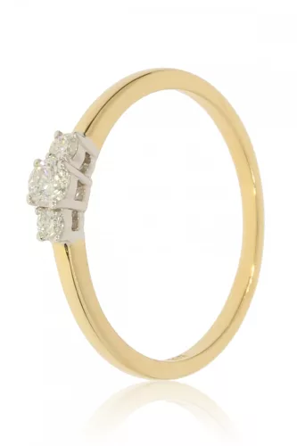 Sárga-Fehér arany gyémánt köves gyűrű 89143