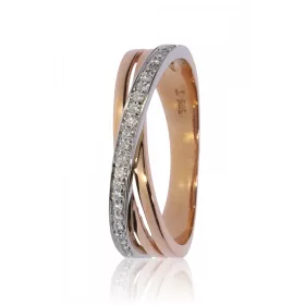 Vörös-Fehér arany gyémánt köves gyűrű 89145