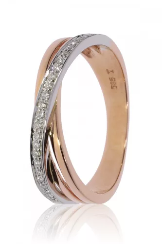 Vörös-Fehér arany gyémánt köves gyűrű 89145