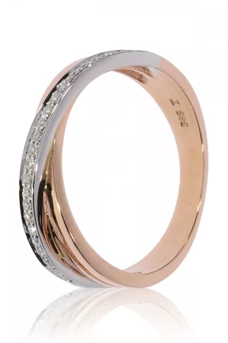 Vörös-Fehér arany gyémánt köves gyűrű 89145