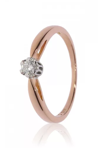 Vörös arany gyémánt köves gyűrű 89146