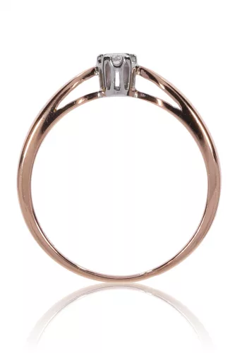 Vörös arany gyémánt köves gyűrű 89146