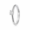 Fehér arany gyűrű 0,20 ct gyémánttal elegáns eljegyzési ékszer - 89151
