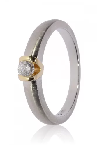 Fehér-Sárga arany gyémánt köves gyűrű 89152