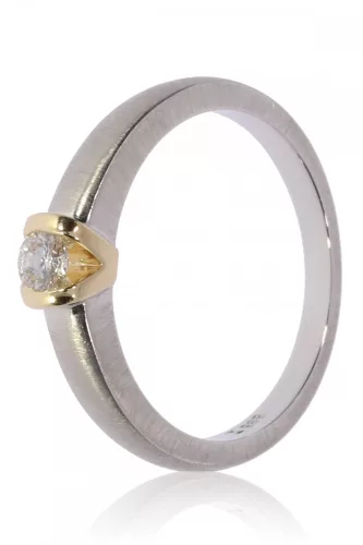 Fehér-Sárga arany gyémánt köves gyűrű 89152
