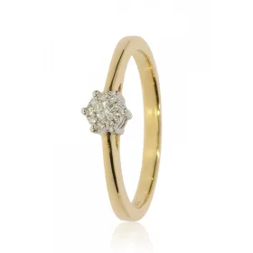 Sárga-Fehér arany gyémánt köves gyűrű 89154