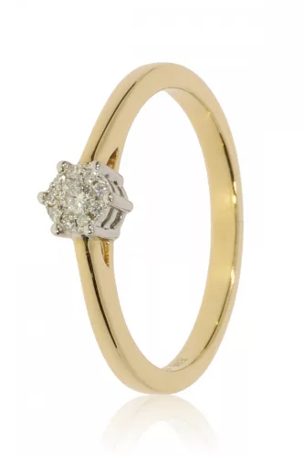 Sárga-Fehér arany gyémánt köves gyűrű 89154