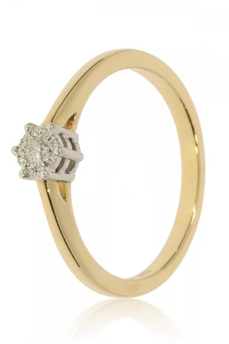 Sárga-Fehér arany gyémánt köves gyűrű 89154