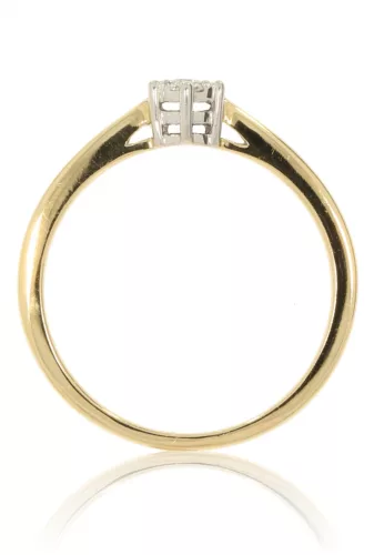 Sárga-Fehér arany gyémánt köves gyűrű 89154