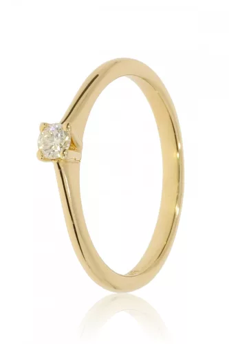 Sárga arany gyémánt köves gyűrű 89155