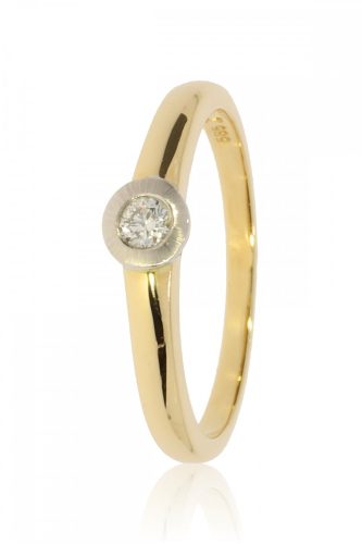Sárga-Fehér arany gyémánt köves gyűrű 89156