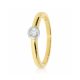 Sárga arany gyémánt gyűrű fehér arany foglalattal - 89156