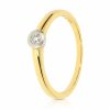 Sárga arany gyémánt gyűrű fehér arany foglalattal - 89156