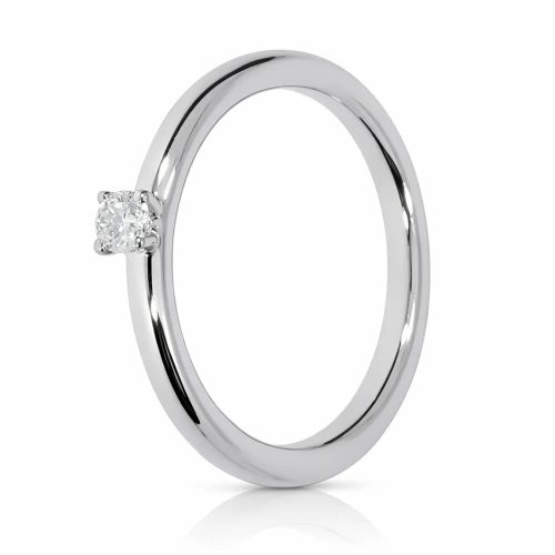 Fehér arany gyémánt gyűrű 0,10 ct kővel elegáns dizájn